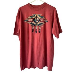 Vtg T-shirt XL Native Aztec Dream Catcher Southwestern Kokopelli Single Stitch